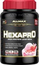 ALLMAX HEXAPRO, fraise - 2 lb - 25 grammes de protéines par portion - libération prolongée de 8 heures - Zéro sucre - 21 portions