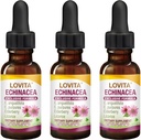 Lovita Echinacea Extract Liquid, 1 FL OZ, 350 mg par portion.
