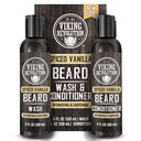 Revolution Viking Laver la barbe et conditioner pour les hommes avec huile d'argan et huile de jojoba - assouplissant et fortifiant soin de la barbe Shampooing et conditionneur avec huile de barbe (5oz, Vanille épicée)