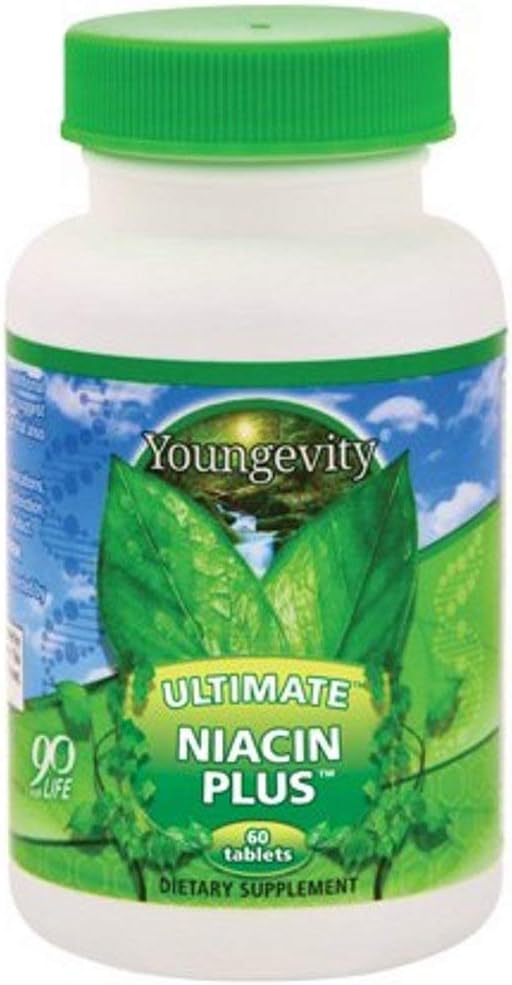 Youngevity Ultimate Niacin Plus™ - 500 mg with Proprietary Blend of Arjuna Bark, Hawthorn Berry, & Nattokinase - 60 Tablets (Pack of 1)