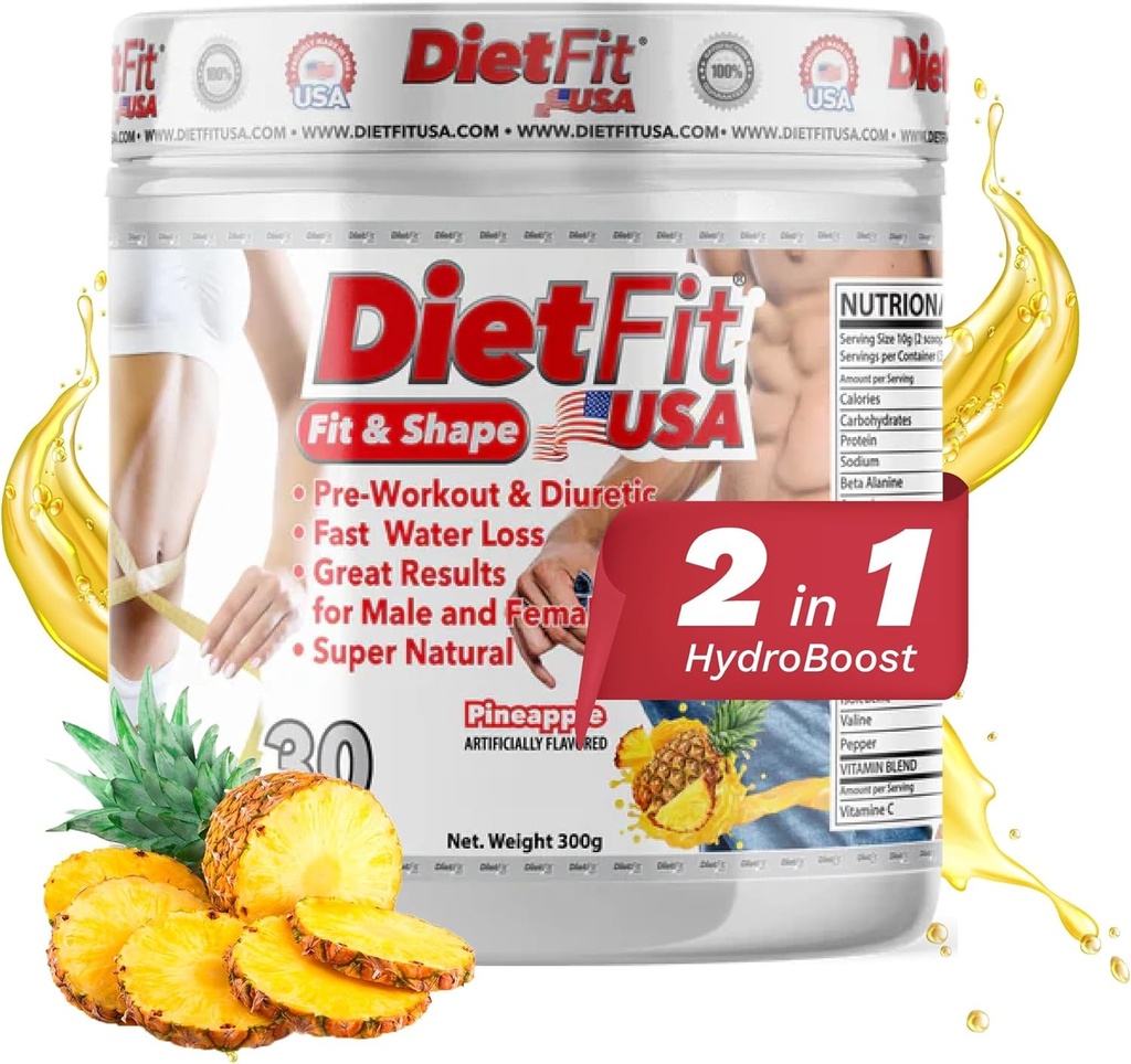 DIETFIT (pré-entraînement et diurétique 300 grammes) Hydroboost 2-en-1 (pré-entraînement et diurétique) Énergie intense (pré-entraînement et diurétique)