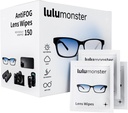 Essuie-glaces anti-brouillard pour lunettes Lulumonster, [150 Wipes pré-humidifiés enrobés individuellement] [Non-Scratching & Non-Streaking] Essuie-glaces plus propres pour lunettes, verre solaire, objectif d'écran téléphonique, lunettes