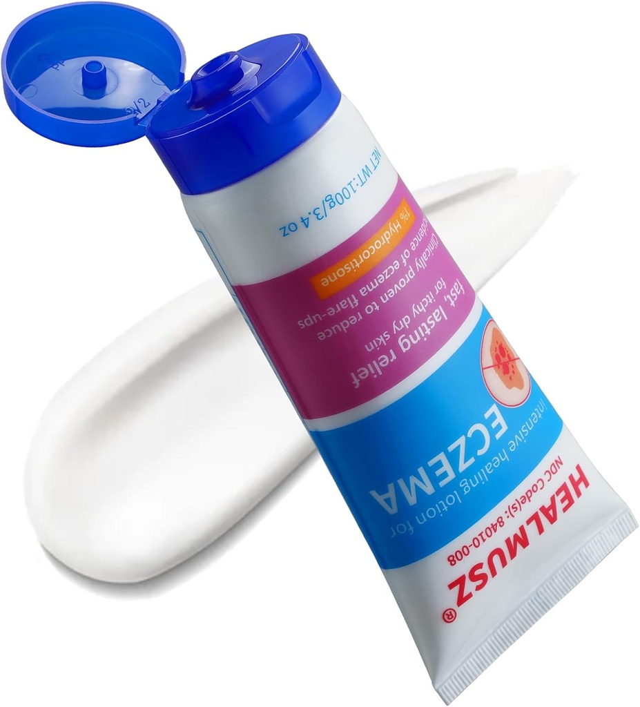Crème de traitement de l'eczéma HEALMUSZ avec 1% Hydrocortisone et 0,5% Nifedipine 3.40 Ounce Eczema Therapy. Mise à niveau, vente exclusive