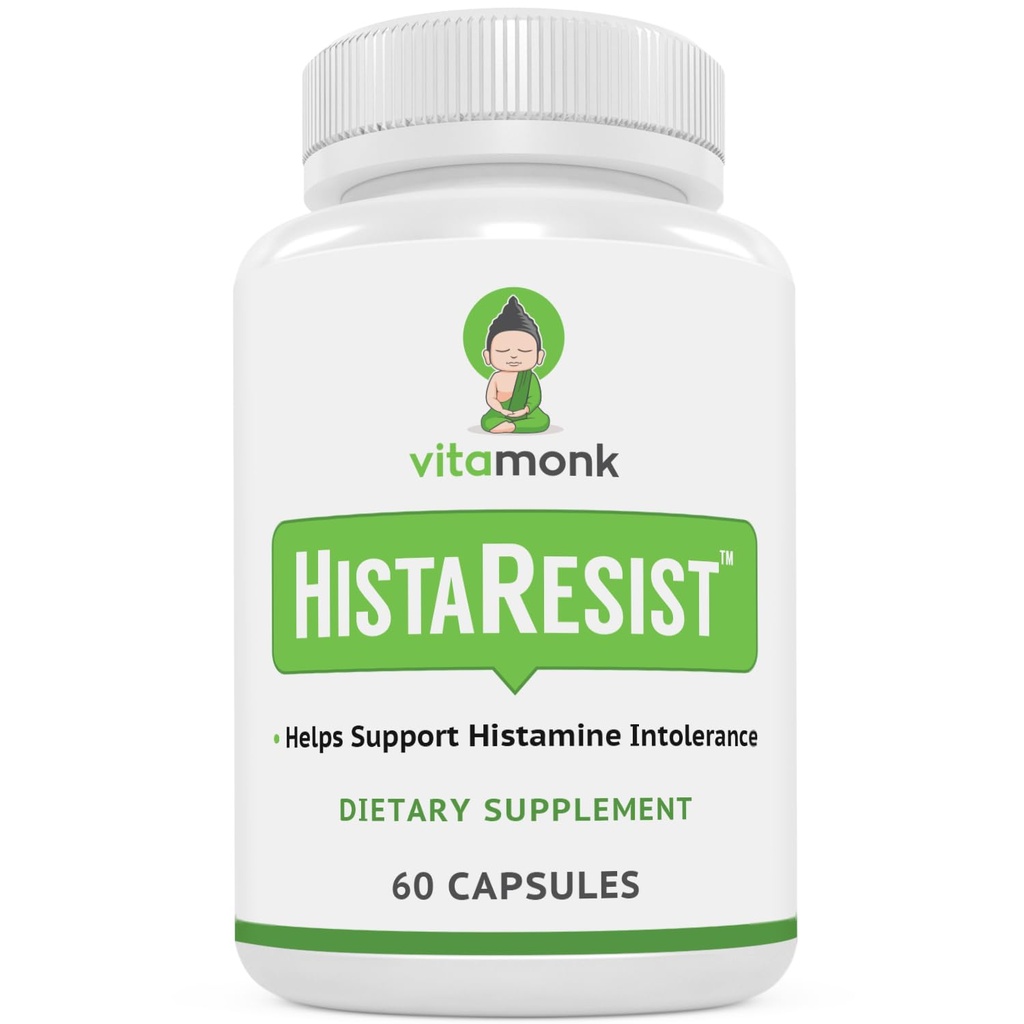 VitaMonk Blocker Histamine pour l'intolérance à l'histamine - HistaRésiste - Supplément enzymatique DAO Dose optimale de Diamine Oxidase pour aider à protéger l'histamine pour la digestion lisse - 60 Capsules