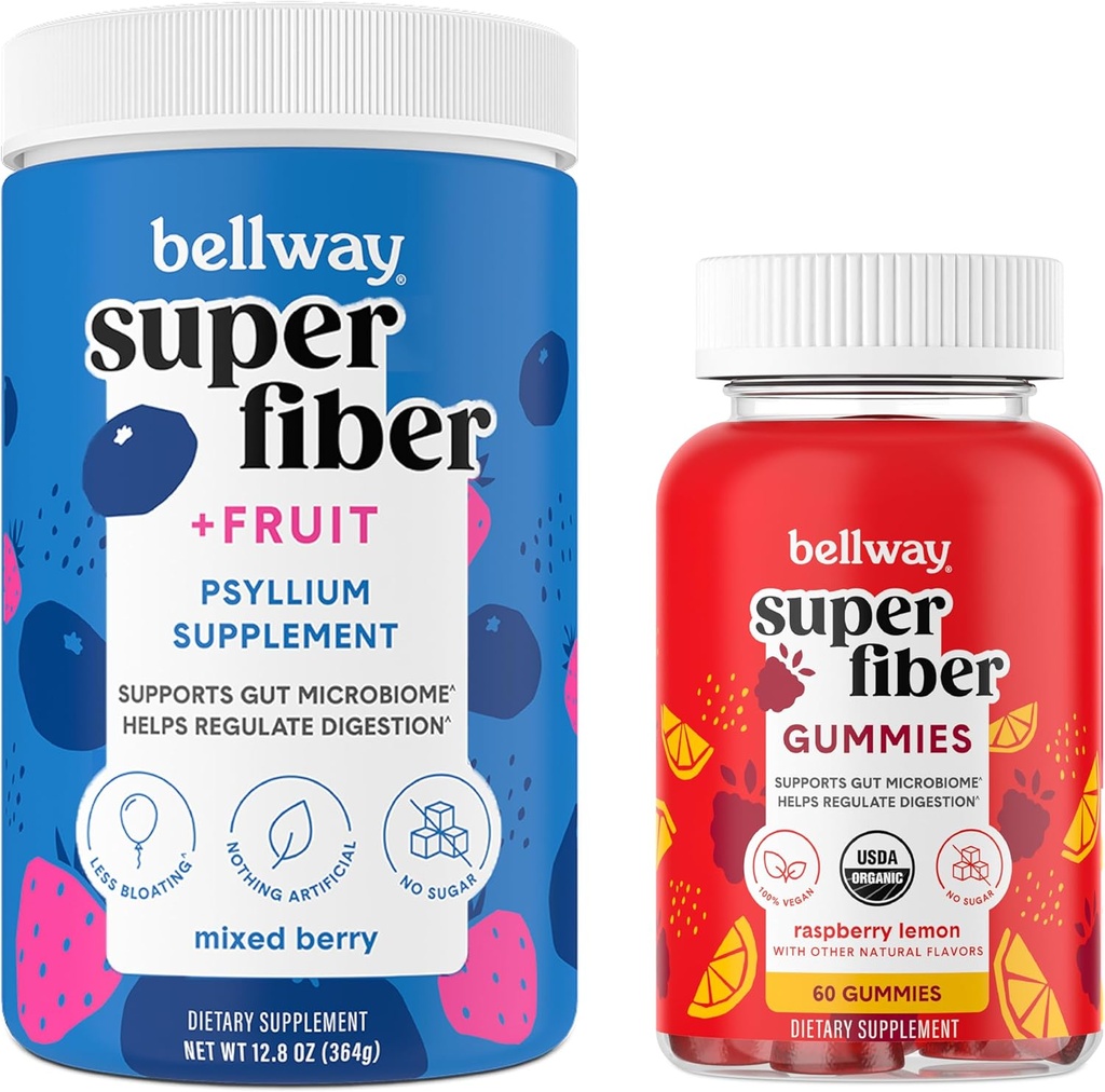 Poudre Super Fibre Bellway + Fruits, Gommies Super Fibre de Berry Mixte