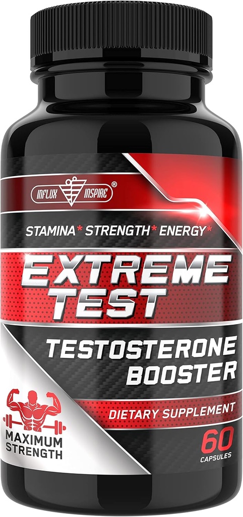 Booster de testostérone pour les hommes - pilules de supplément d'amélioration masculine - débit sanguin à action rapide, croissance musculaire, l'endurance, l'endurance et la force - Boost Performance & Drive - 3ème partie testée - 60 capsules