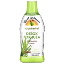 Lily of The Desert Aloe Vera Formule de désintoxication à base de plantes - Jus d'aloe Vera avec chardon de lait, orme de slipterie, racine de Burdock, racine de dandelion et échinacée pour la santé de Gut, le soutien du foie et le bien-être, 32 Oz