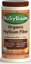 NuSyllium Psyllium Husk Powder, USDA Organic, 30.5 Oz, supplément de fibre alimentaire avec sucre brun, aide la santé digestive* Orange naturelle, 72 portions
