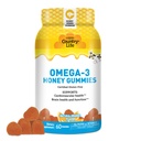 Country Life Omega-3 Miel Gummies – Soutien cardiovasculaire et de santé du cerveau – Non-OGM, certifié sans gluten – naturellement sucré – 60 Gummies