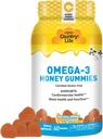 Country Life Omega-3 Miel Gummies – Soutien cardiovasculaire et de santé du cerveau – Non-OGM, certifié sans gluten – naturellement sucré – 60 Gummies