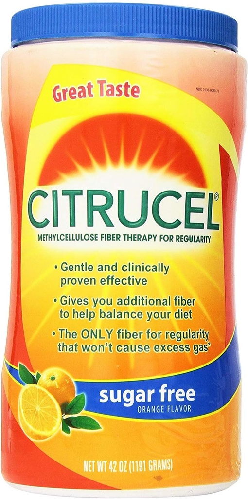 Thérapie en fibre de méthylcellulose de Citrucel pour la régularité avec le sucre sans sucre SmartFiber/Orange Flavor 42Oz (1191g), boîte de 2