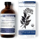 Sirop de baies aînées biologiques - Anthoimmune - Supplément de soutien immunitaire pour les adultes et les enfants - Formule biologique de l'USDA, ultra-prémium Black Elderberry (8 oz) 48 portions