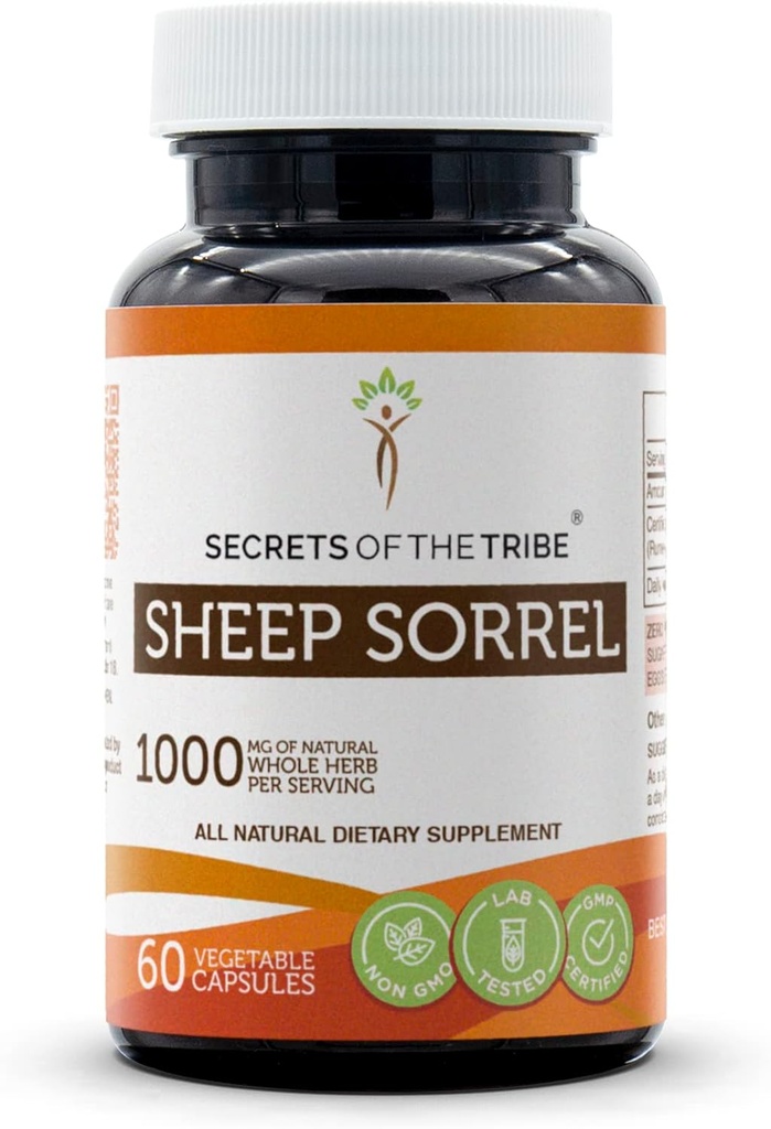 Secrets de la Tribe Sheep Sorrel 60 Capsules, faites avec des capsules végétales et Rumex Acetosella Healthy Digestive Tract (60 Capsules)