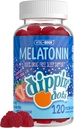 Dippin' Dots - Melatonin Sleep Support Gummies (120 Comte) Fraise Coucher de soleil Creme Flavor Chews (2,5mg par supplément de sommeil gommy pour les enfants et les adultes) Supplément pour un sommeil plus rapide et plus long