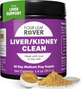 Four Leaf Rover Support du foie de chien - avec le chardon et champignons biologiques - avec le soutien du rein - Detox & Cleanse - Vétérinaire formulé