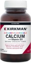 Calcium à croquer pour enfants avec vitamine D3, chocolat naturel, 120 comprimés, Kirkman Labs