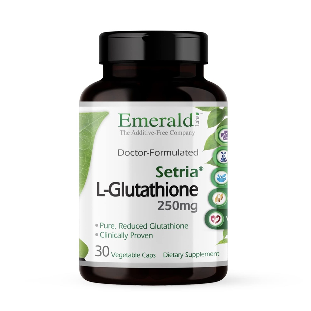 EMERALD LABS Setria L-Glutathione - Powerful Glutathione Supplement - Offers Liver & Immunity Support* - Gluten-Free - 30 Vegetable Capsules