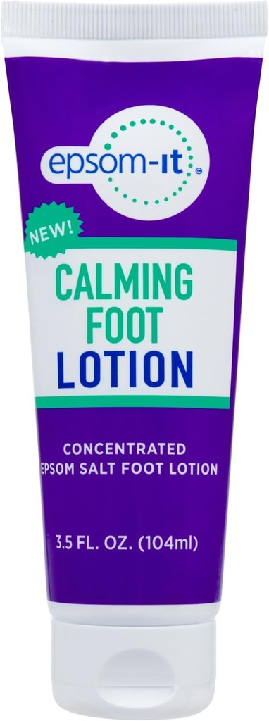 Epsom-It Calmant Lotion de pied - Crème de magnésium topique pour les pieds et les chevilles fatigués, Epsom Sel Sulfate de magnésium Rub avec l'urée, assouplir la peau et les talons craqués, Stiffness dans les jambes, les genoux et les pieds, 3,5oz