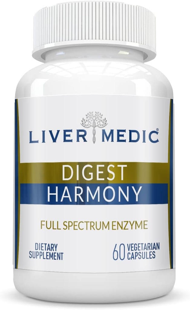 Digest Harmony Enzymes digestifs purs pour la santé des femmes et des hommes, Enzymes papayes pour la digestion, les blouses et les troubles de l'estomac, non aromatisés, 120 capsules
