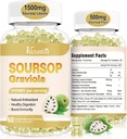 2 Pack Soursop Graviola Gummeis, Feuilles de Soursop bio et extrait de fruits pour le soutien cellulaire et la régénération, Immune Boost, Aide à la digestion, Sans sucre/Vegan, Arôme original