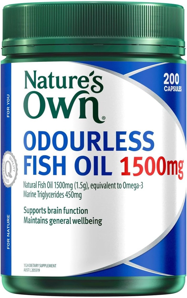 Nature's Own Omega 3 High Strength Odourless Fish Oil 1500 MG X 200 Caps