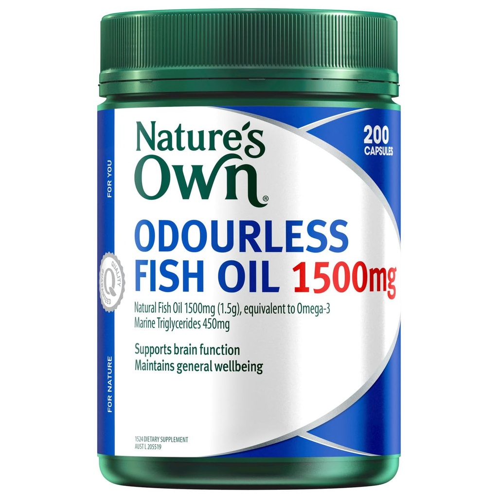 Oméga 3 High Strength Huile de poisson sans odeur 1500 MG X 200 Caps