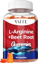 L supplément arginine Gommies de racine de betterave - Double force, stimuler l'énergie, support de circulation et l'endurance, compléments de betteraves à croquer biologique pour les hommes et les femmes, Gummy végétalien, non-OGM, sans sucre
