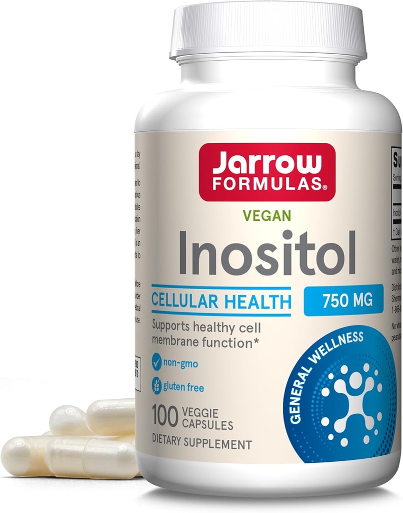 Jarrow Formulas® Inositol 750 mg, Dietary Supplement, Liver Support for Cellular Health and General Wellness, 100 Veggie Capsules, Up to a 100 Day Supply