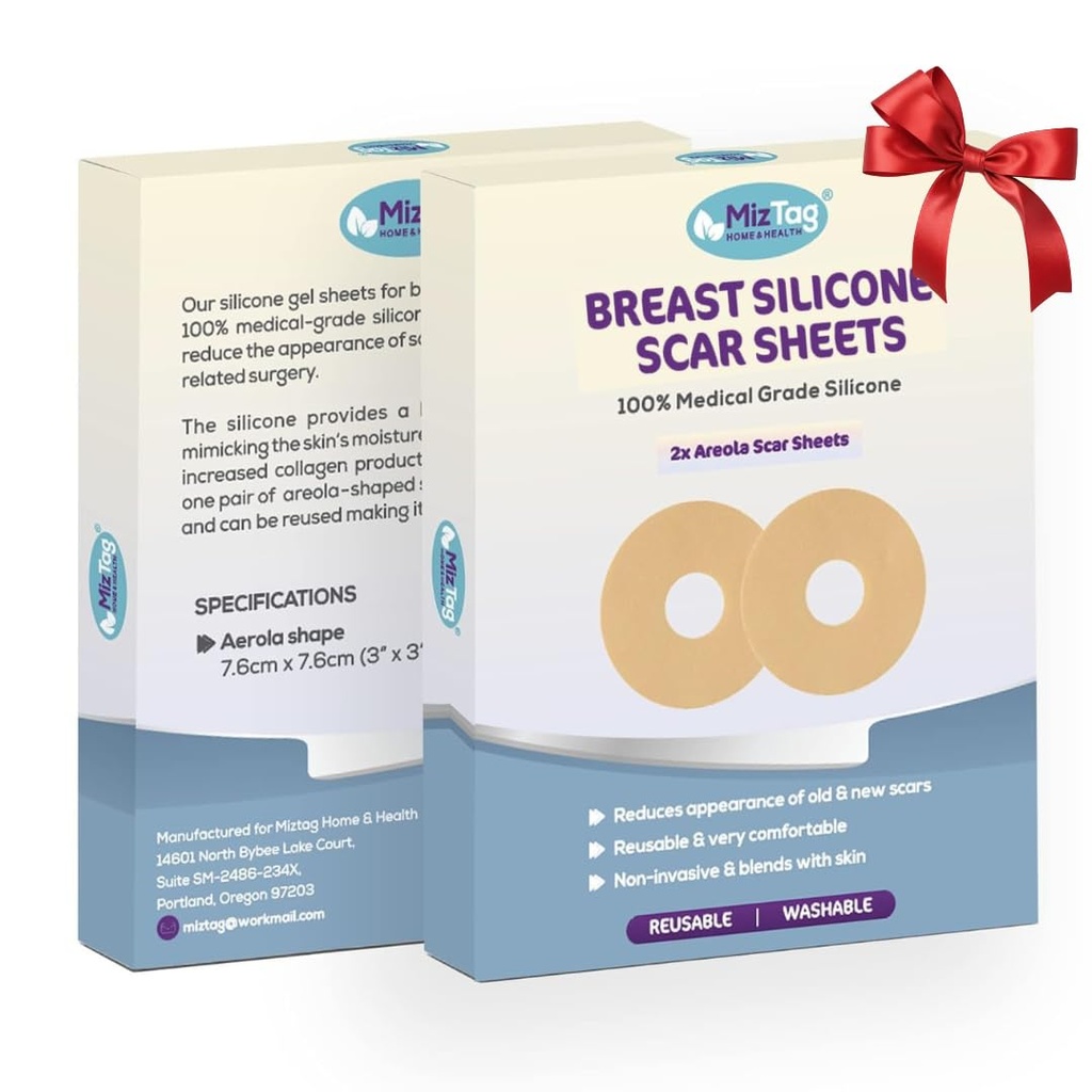 Areola Silicone Sheets - Breast Surgery Recovery Supplies - Reusable and Comfortable Under Post-Op Bra (2 Pcs)