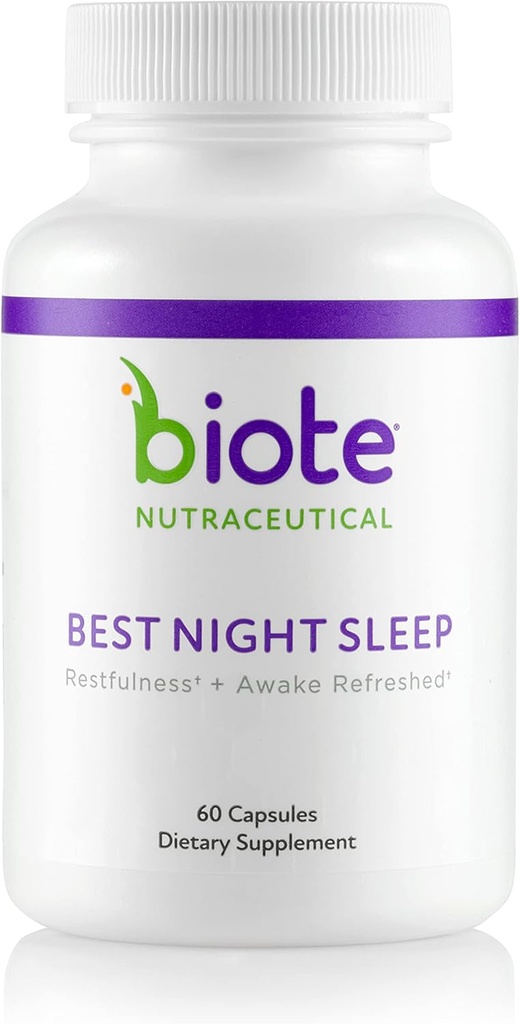 Biote Nutraceuticals - La meilleure nuit de sommeil - Restitude + Réveillez-vous rafraîchi (60 capsules)