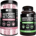 INGRÉDIENTS ORIGINAL DE PURE Cétone framboise et extrait de café vert, tailles variées, pas de remplissage, laboratoire vérifié