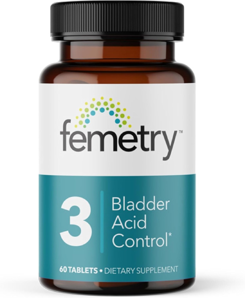 LifeSeasons Femetry Bladder Acid Control - Soutien à la cystite interstitielle - Réduire l'acidité urinaire dans le Bladder - Eases Flares causées par la consommation d'aliments acides - 60 comprimés