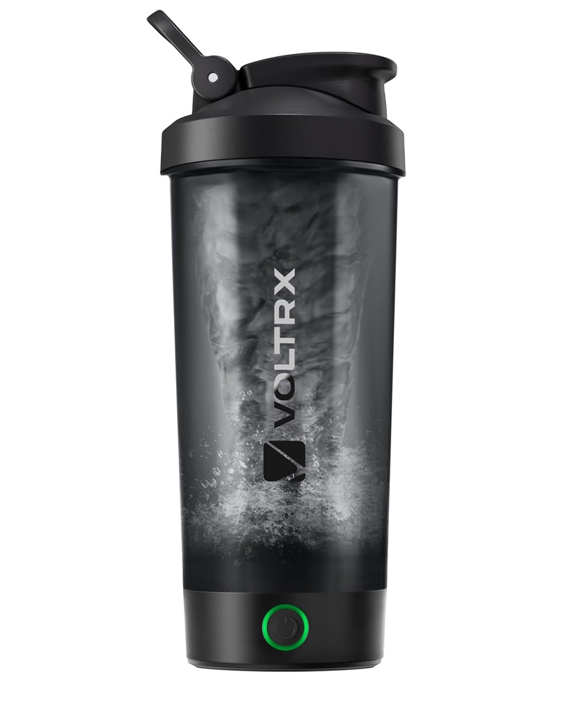 Bouteille de shaker de protéines VOLTRX, fusion USB C Mélangeur de protéines électriques rechargeables, tasses de shaker pour les shakes de protéines et de substitut de repas, sans BPA, 24oz