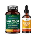 SANDHUHERBALS Sandhu Herbals Sea Moss 60 Capsules & Liquid Zinc Ionic Drops Supplément 4 fl oz.