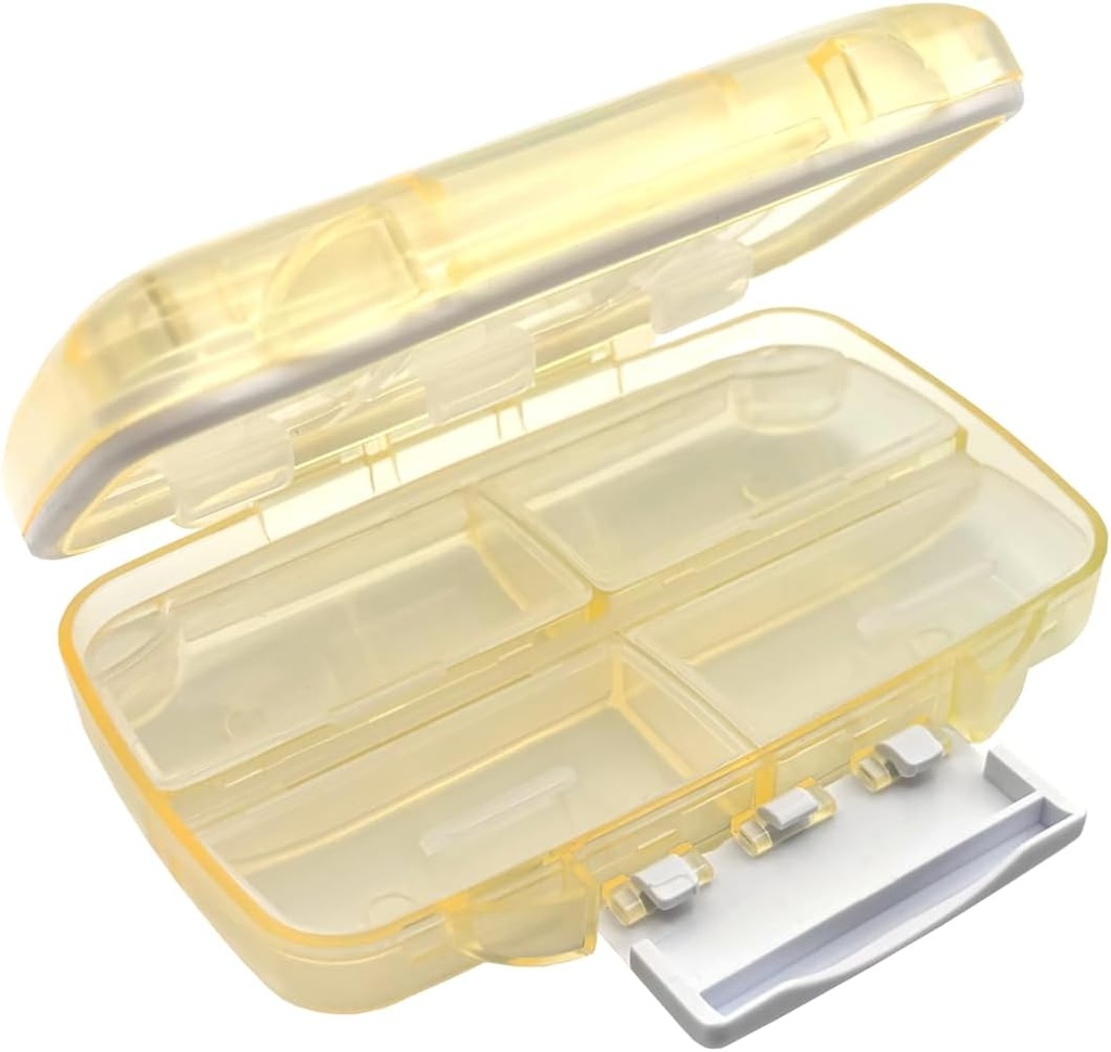 EZY DOSE Humidité-Proof Pill Case, planificateur de médicaments, boîte d'organisateur de vitamines, voyage-friendly, fermeture à l'envers pour sécuriser le contenu, 7 compartiments individuels tailles multiples avec joint serré, moyenne, crème