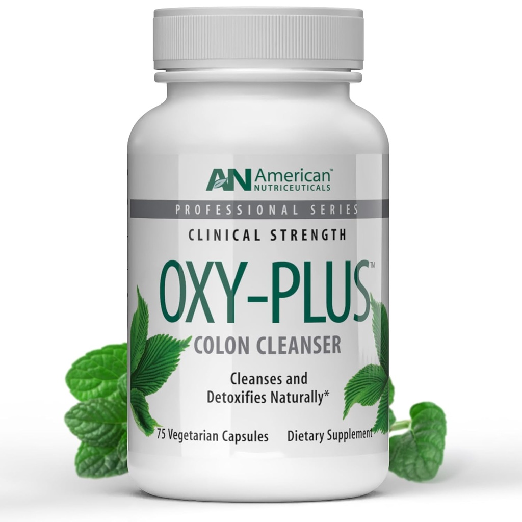 American Nutriceuticals - Oxy-Plus - Colon Cleanse Detox for Relief - Reduces Heavy Metal -Constipation Relief for Women, Men, Adults - Fast Acting , No Gas/ Bloating - 75 Capsules (3-4 Week Supply)