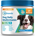 5Strands Chien Multivitamine Chews, 10-en-1, Vitamines et Postbiotiques, Tous âges et races - Digestion, Cerveau, Organes, Coeur, Mobilité, Vision, Peau et Coat, Santé immunitaire - Supplément pour chien (Chicken, 90ct)