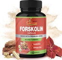 Cadane Forskolin Suppléments - 5en1 avec Curcumine Turmère, Arjuna, Garcinia Cambogia et Thé Vert - 5 mois d'approvisionnement - 150 capsules