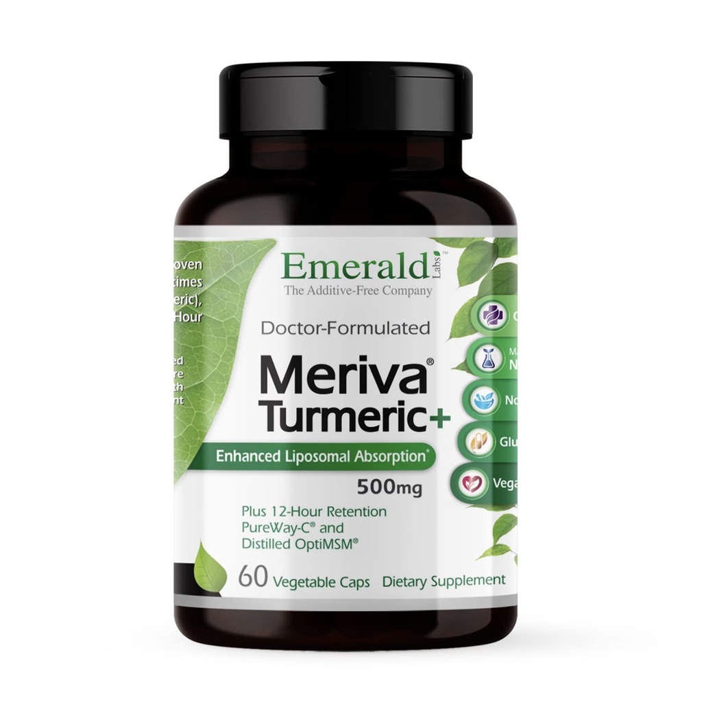 Emerald Labs Meriva Turmeric Plus - Meriva Turmeric, PureWay-C Vitamin C & OptiMSM - Supports Joint Health & Immune Response - 60 Vegetable Capsules (Up to 60-Day Supply)