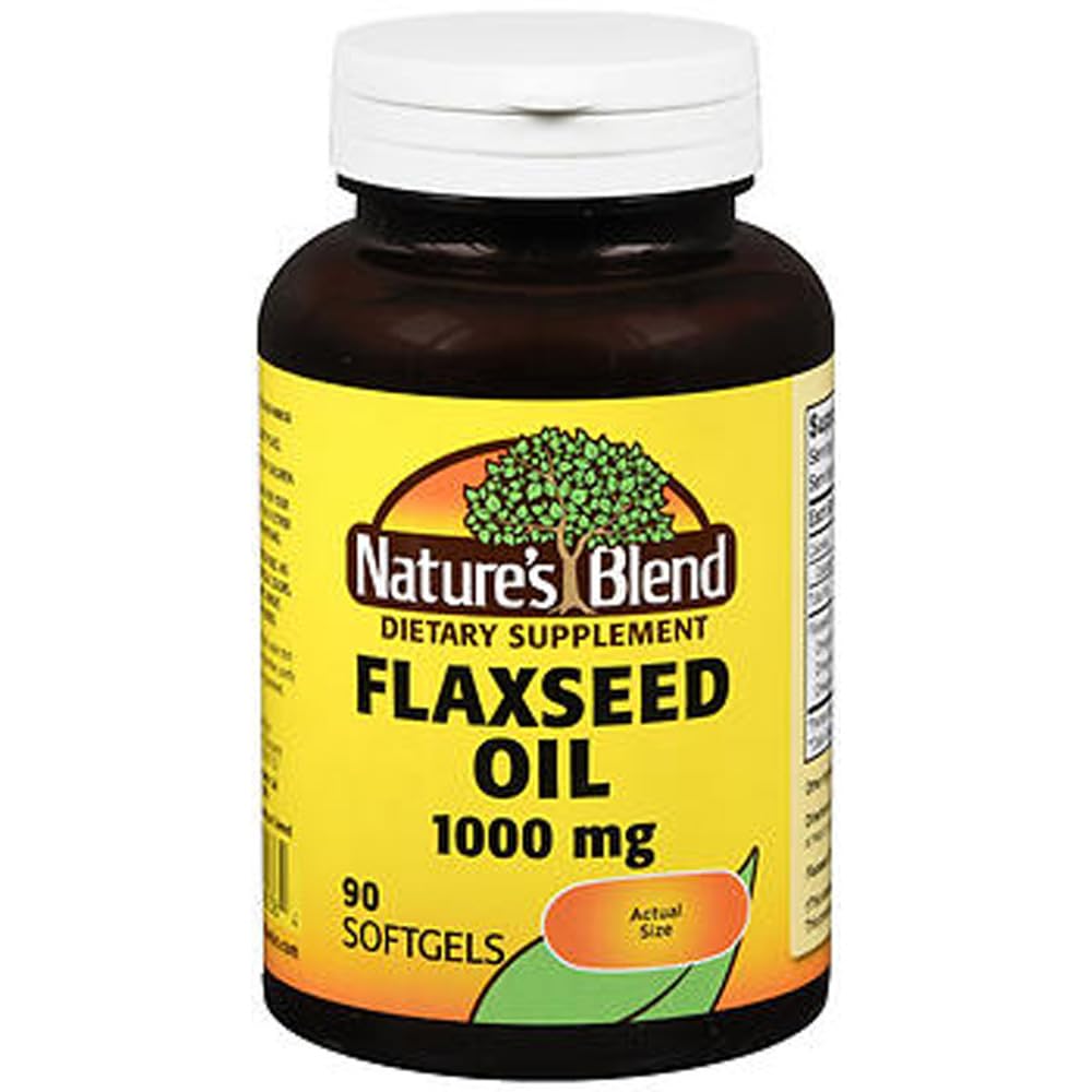 Mélange naturel Huile de lin 1000mg Gelcaps 90 Ct