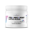 Livingood Daily Pre Pro Post Biotics mélange poudre, supplément de santé digestive avec les prébiotiques de l'inuline bleue agave biologique, SBO probiotiques, probiotiques pour les femmes et les hommes, non OGM, végétalien, 30 portions