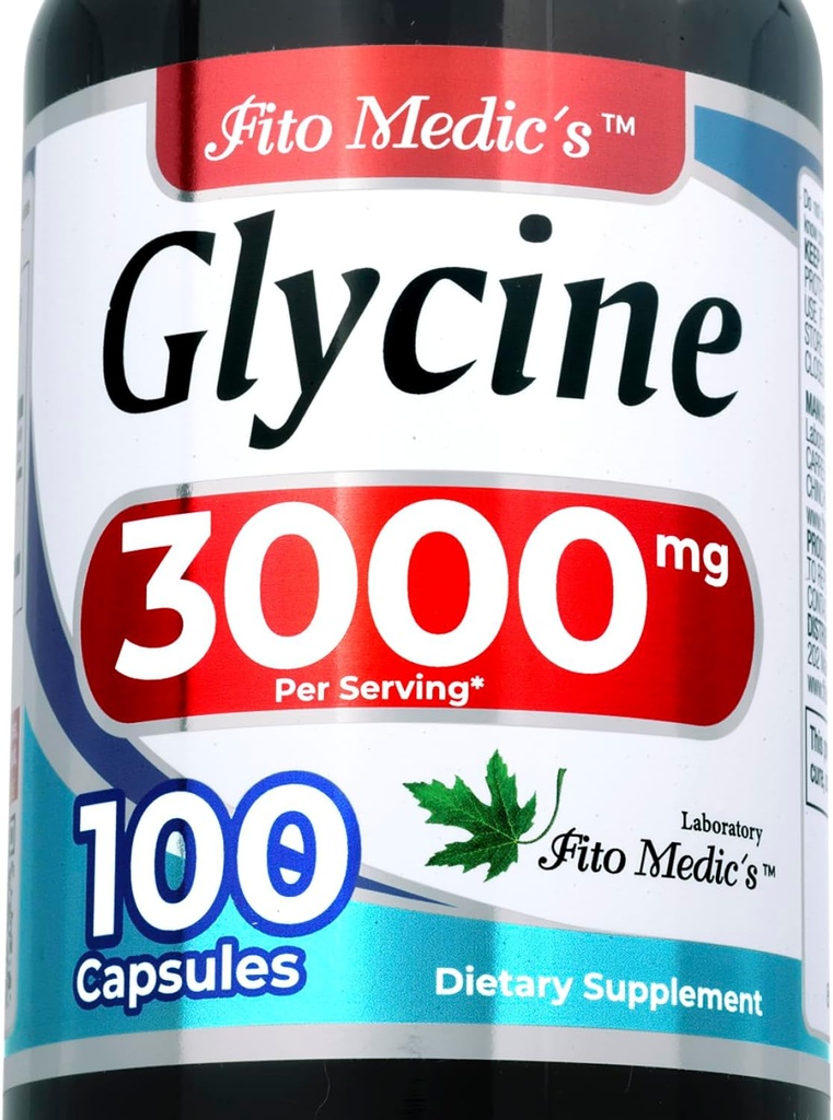 Supplément Glycine de FITO MEDIC 3000 mg, formule d'absorption élevée, 100 gélules