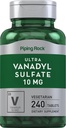 Piping Rock Vanadyl Sulfate de 10 mg 240 Comprimés Ultra Complexe, Végétarien, Non-OGM, Supplément sans gluten
