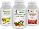 ANDREW MOINSMAN 3 Produit Trousse digestive - 30 Capsules Chacune des 400 Curcumine, Assure du Digest et Flore Ultimate Friendly. Soutenir et améliorer les processus digestifs sains.