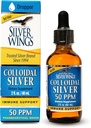 Natural Path Silver Wings Colloidal Silver 50ppm (250mcg) Immune Support Supplement 2 fl. oz. Dropper