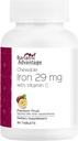 Bariatric Advantage Chewable Iron 29 mg - for Bariatric Surgery Patients - Iron with Vitamin C - No Iron Taste - Ferrous Fumarate & Carbonyl Iron Supplement - Passion Fruit - 90 Count