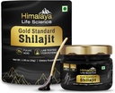 Pure Shilajit Résine de la plupart Potent Shilajit de l'Inde, Grade d'or pour les hommes et les femmes, 75 services pour stimuler l'énergie, 85+ Trace Minerals, 77% acide fulvic, laboratoire testé, 30g