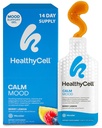 Healthycell Calm Mood Daily Liquid Supplement - Cortisol Manager & Mood Support Supplément pour le stress avec Ashwagandha, L-Theanine, Magnésium, 5-HTP, GABA & Safran - 14 Gel Packs