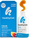 Healthycell Calm Mood Daily Liquid Supplement - Cortisol Manager & Mood Support Supplement for Stress with Ashwagandha, L-Theanine, Magnesium, 5-HTP, GABA & Saffron - 14 Gel Packs