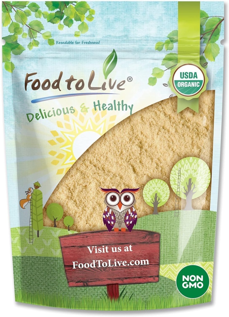 Food to Live - Organic Lion's Mane Mushroom Powder, 8 Ounces - Elevate Your Brain Wellness with Premium, Non-GMO, Natural, and Vegan Superfood to Better Focus